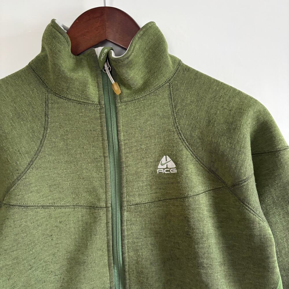 Nike ACG Jacket Vintage Y2K Women's Medium Avocado Green Full Zip Polar Fleece